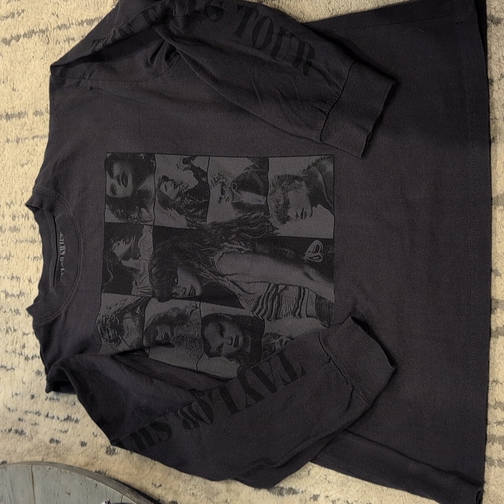 Official Taylor Swift The Eras Tour Black Long Sleeve Crew Neck Shirt - Picture 4 of 7